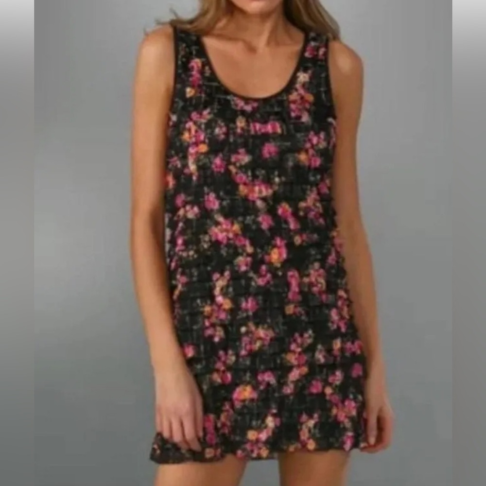 Free‎ People Floral Patra Mini Dress Medium Whimsy Sexy Ruffle Layers NWOT